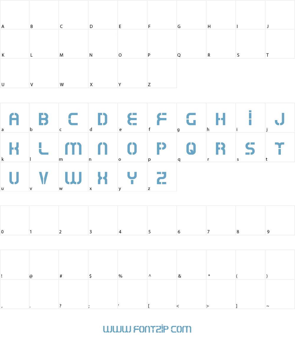 Oxin Army Font Character